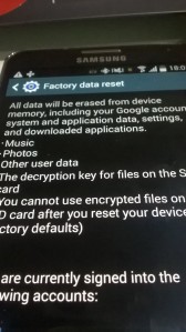 Samsung Note 3 Factory Reset